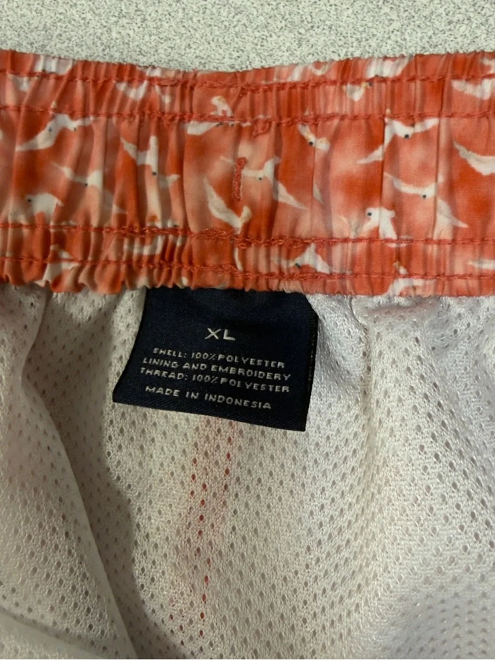 Cremieux Swim Trunks Orange Seagull Print‎ Men’s Size XL